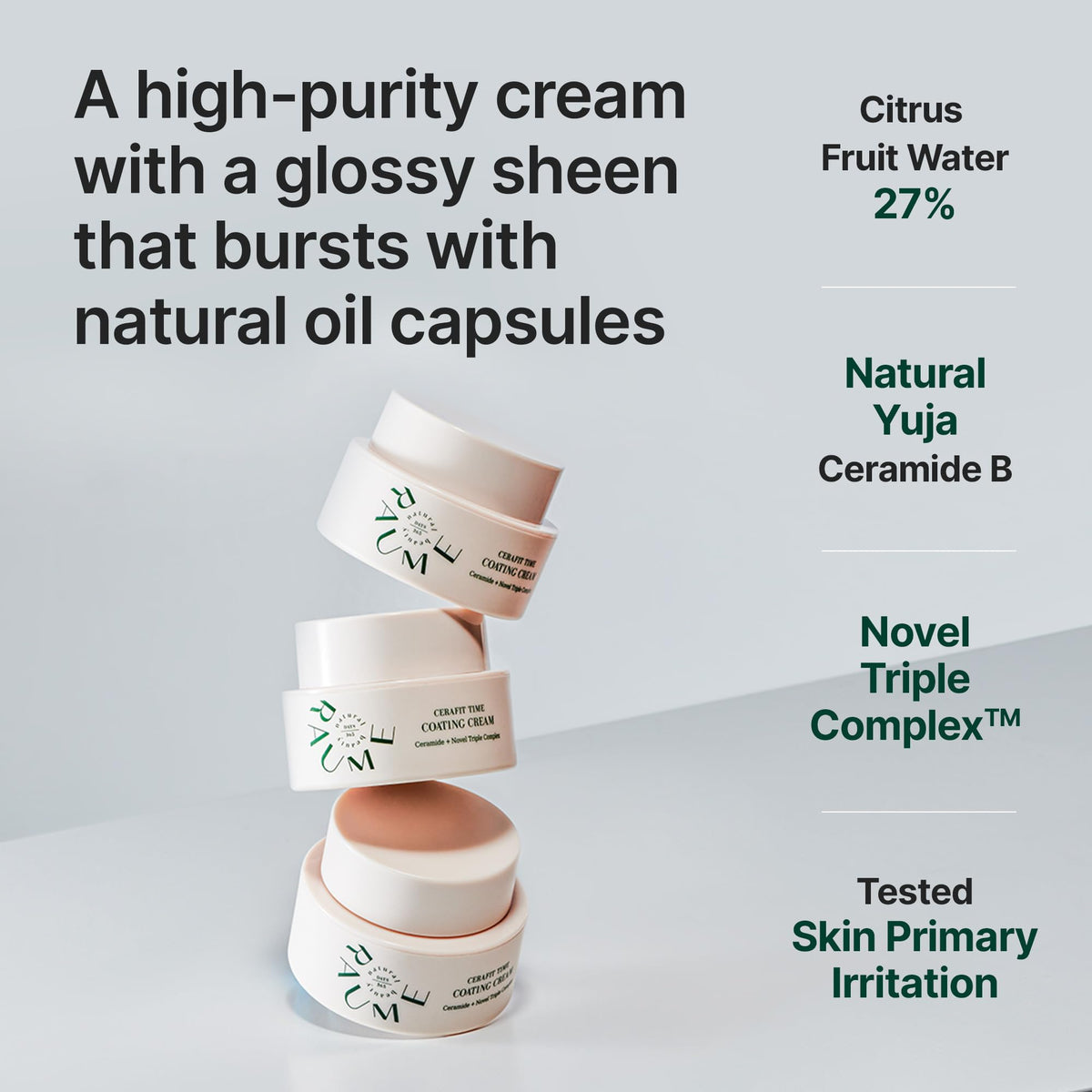 RAUME close-up of micro oil capsules illustrating targeted nourishment benefit