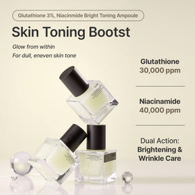RAUME label showing glutathione and niacinamide concentrations for ingredient transparency