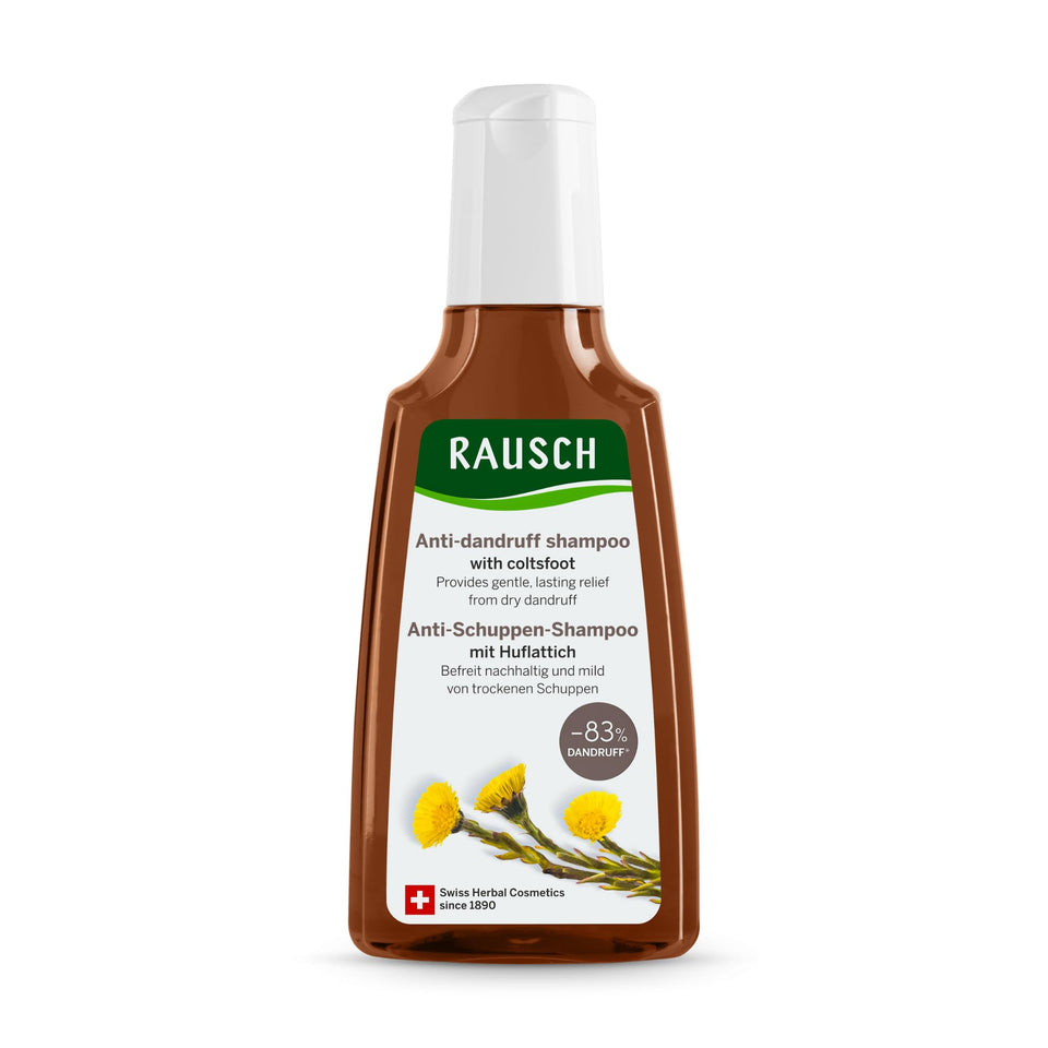 Rausch front packaging of Coltsfoot Anti-Dandruff Shampoo showing brand and bottle for clear identification