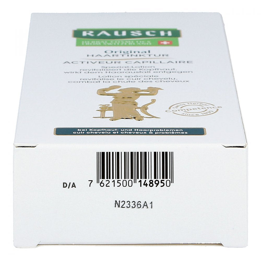 RAUSCH 200 ml bottle held in hand showing true size and travel-friendly benefit