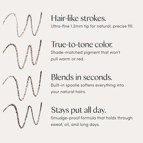 Ravie Beauty built‑in spoolie blending brow product for natural finish