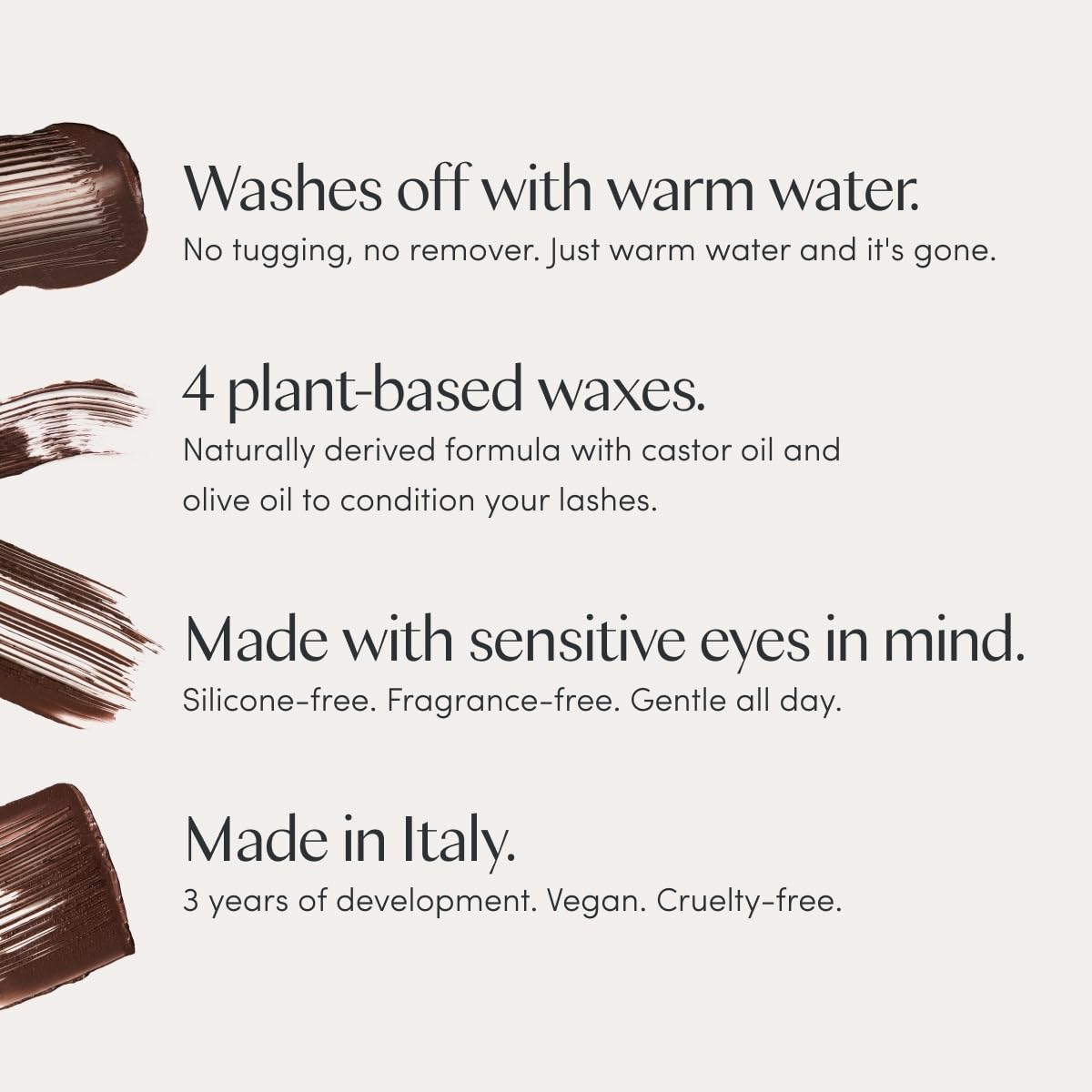 Ravie Beauty curved brush close-up demonstrating lash-hugging lift benefit