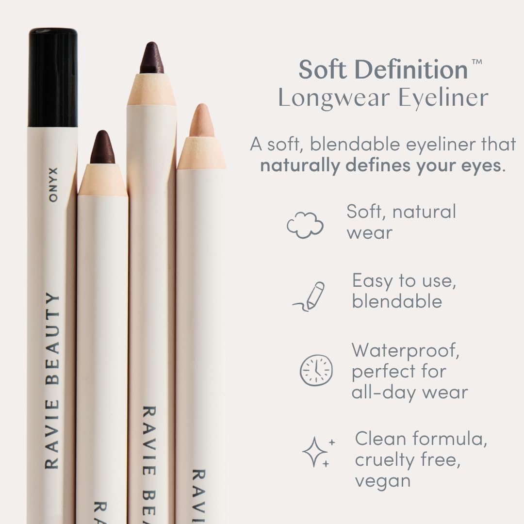 Ravie Beauty eyeliner applied to upper lashline for natural definition