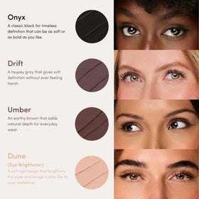 Ravie Beauty Dune before and after eye comparison, visible wider, fresher eyes