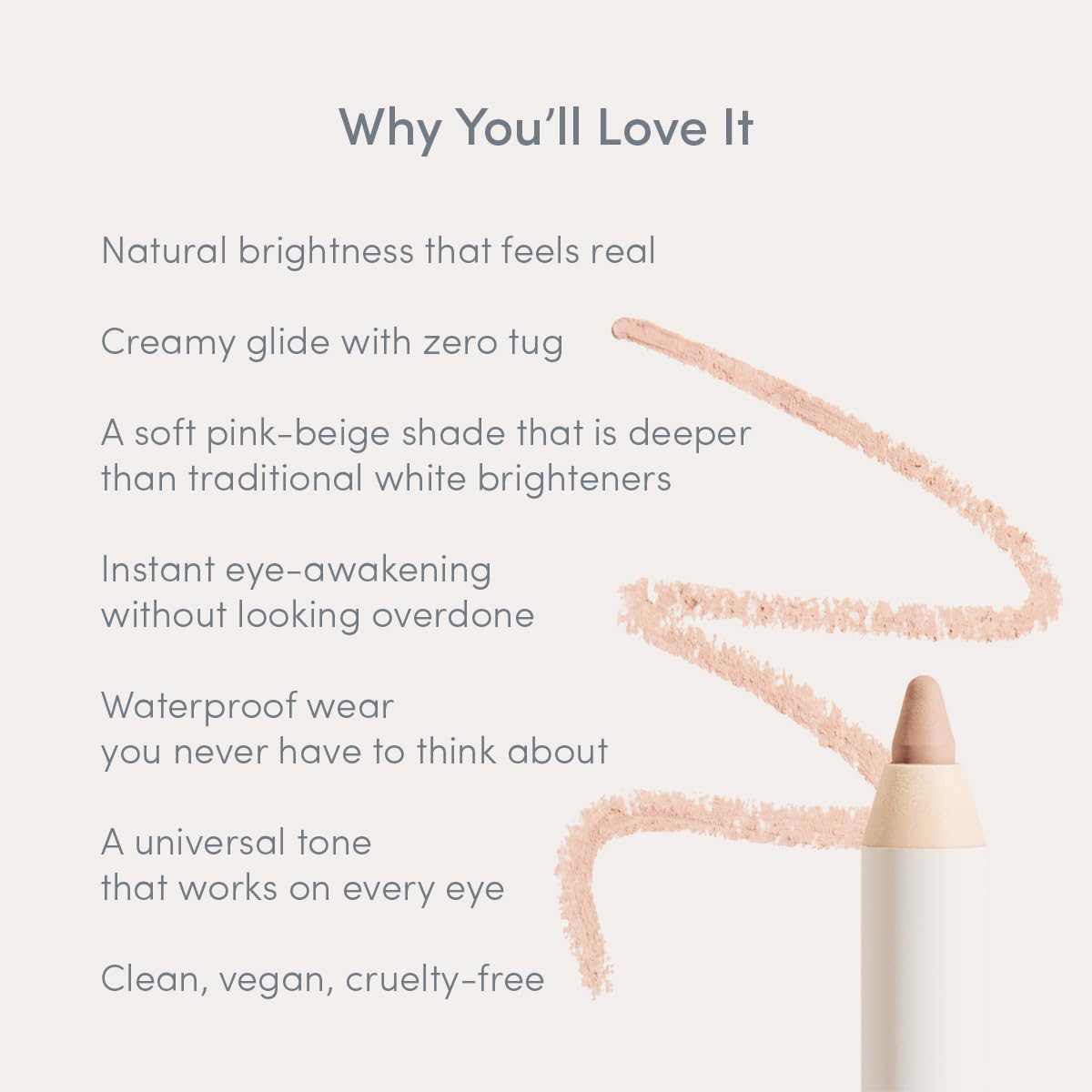 Ravie Beauty Dune being applied to waterline, demonstrates gentle, no-tug glide