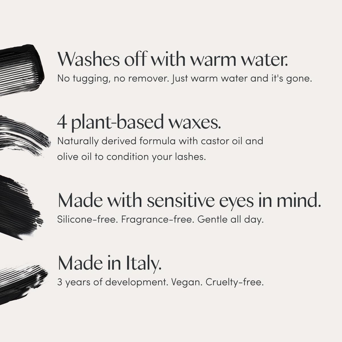 Ravie Beauty mascara texture swirled to show smooth, buildable formula