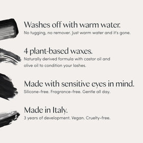 Ravie Beauty mascara texture swirled to show smooth, buildable formula