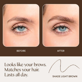 Ravie Beauty closeup of 1.2mm precision tip for hair‑like strokes