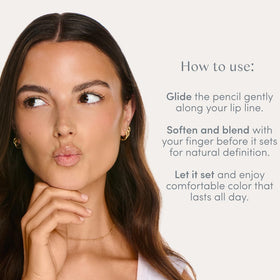 Ravie Beauty labelled pencil detail displaying shade name and clean formulation benefit