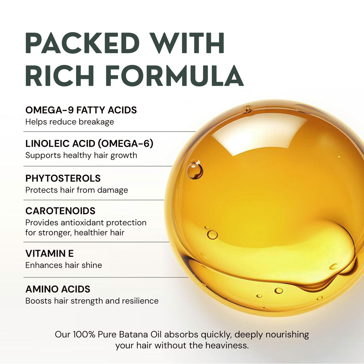 RAW ACTIVES oil on hair strand highlighting improved shine and softer texture