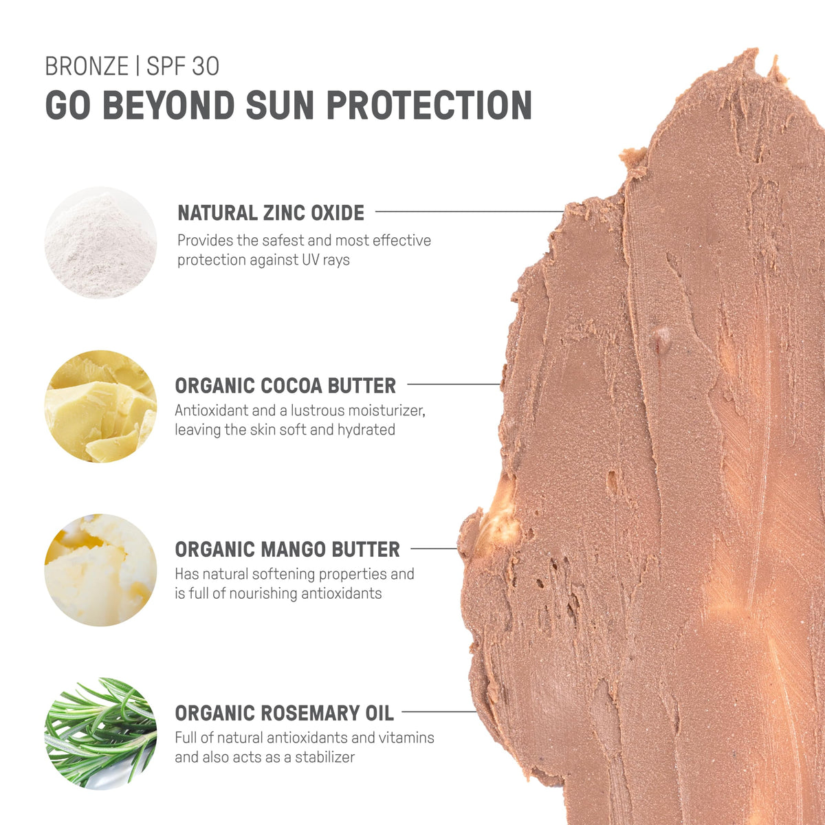 Raw Elements applying tint to cheek for quick coverage and SPF protection