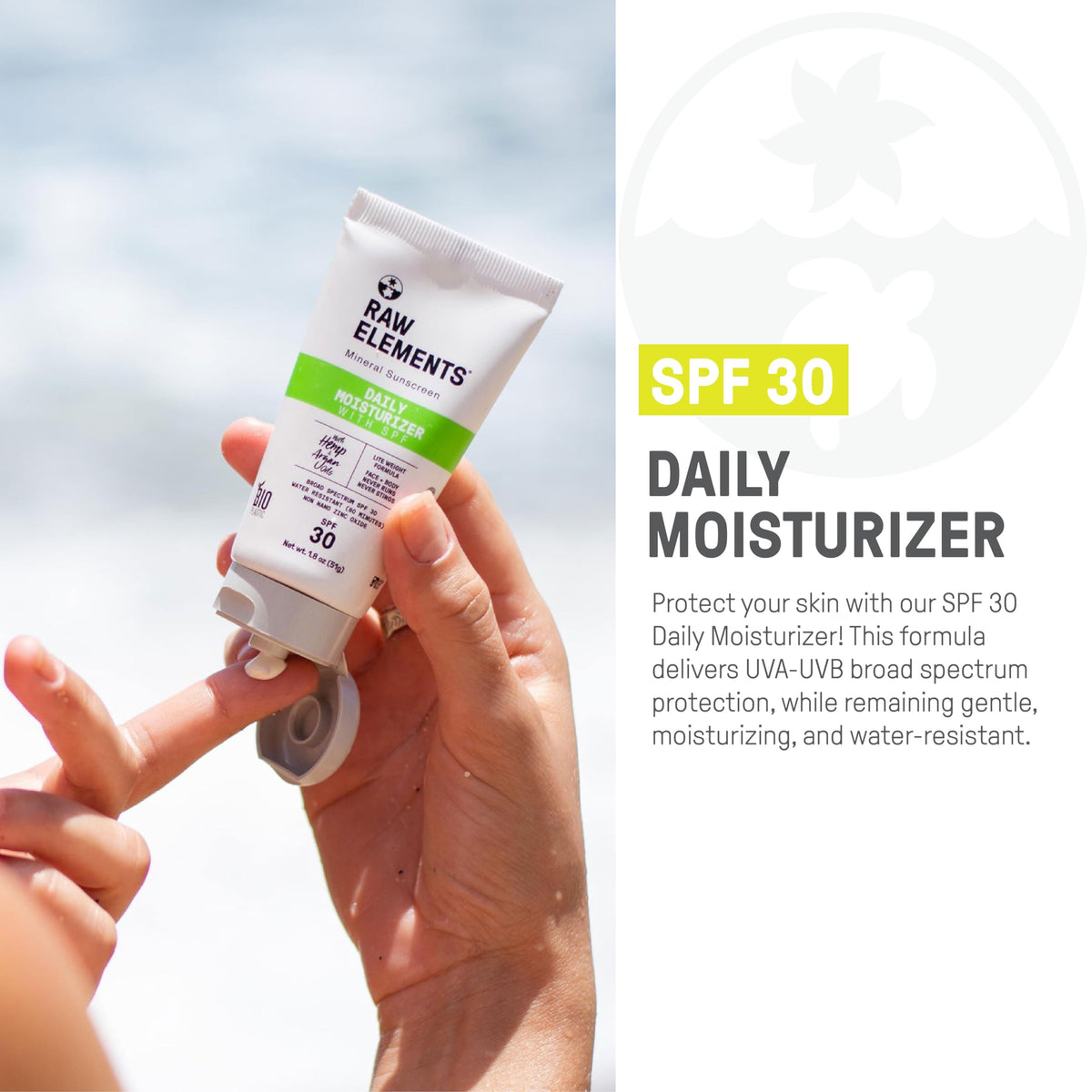 Raw Elements being applied on hand for easy blending and daily protection