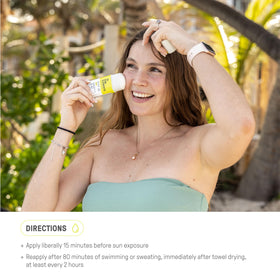 Raw Elements used at beach demonstrating reef-safe protection and outdoor use