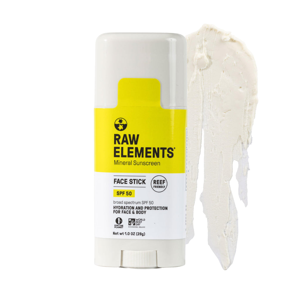 Raw Elements front packaging showing stick and travel readiness benefit