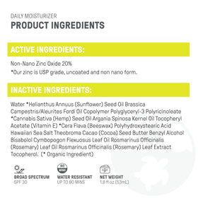 Raw Elements size shown beside skincare bottle for portable 1.8 oz convenience