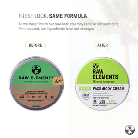 Raw Elements close-up texture of sunscreen balm illustrating smooth application