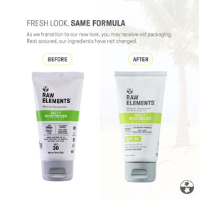 Raw Elements texture close-up highlighting lightweight, moisturizing feel