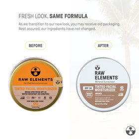 Raw Elements cream texture swatch demonstrating smooth, hydrating finish