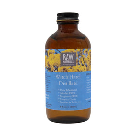 RAW MATERIALS front packaging showing 8 oz glass bottle and label for clear identification and trust