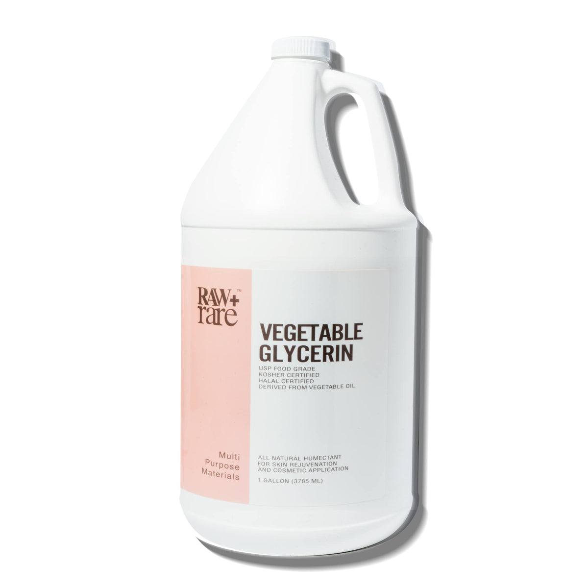 Raw Plus Rare gallon with handle and pour spout for easy dispensing
