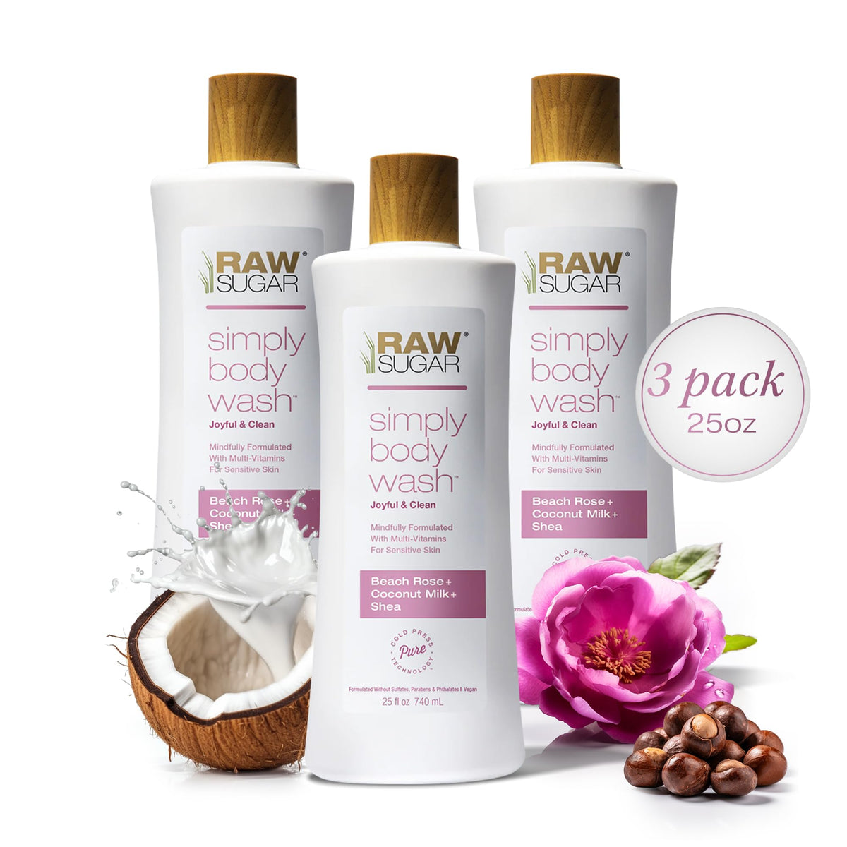 RAW SUGAR front packaging showing bottle and label benefits