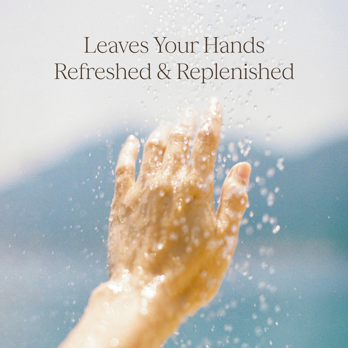 RAW SUGAR foamy texture on palm demonstrating gentle, moisturizing lather