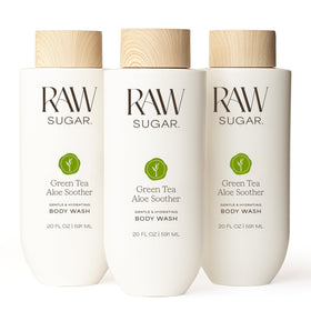 RAW SUGAR front packaging showing bottle and calming scent benefits
