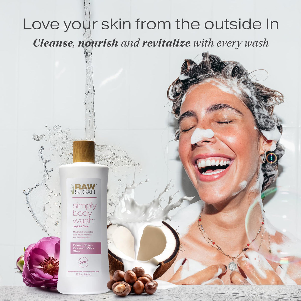 RAW SUGAR lather on hand demonstrating gentle foaming and hydration
