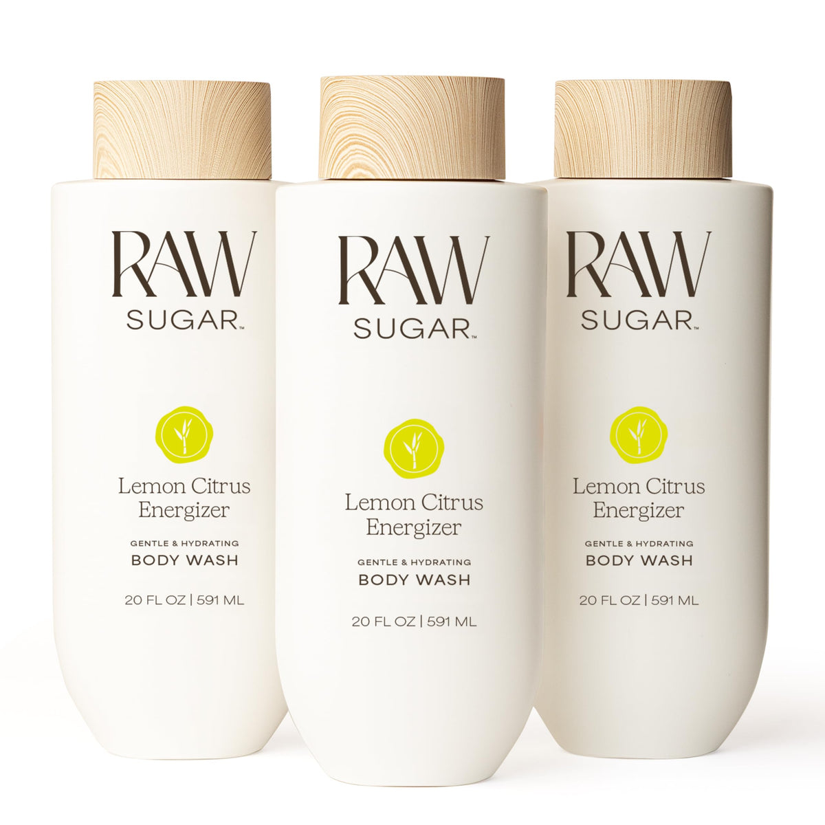 RAW SUGAR front packaging shows lemon scent and benefits