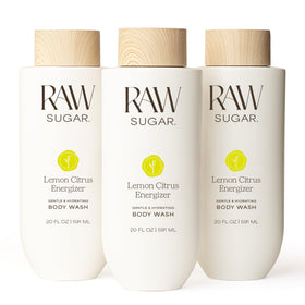 RAW SUGAR front packaging shows lemon scent and benefits
