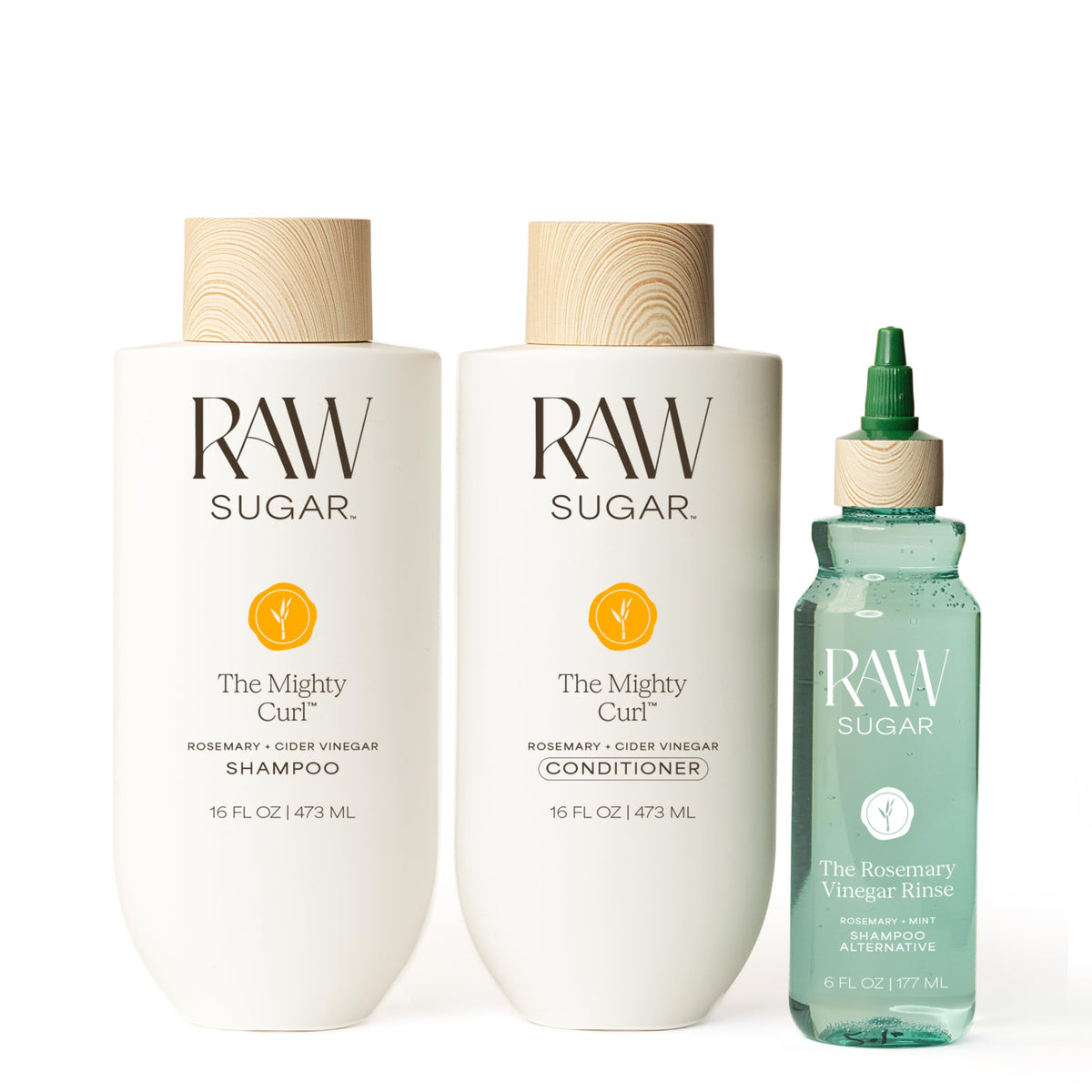 RAW SUGAR front packaging showing trio and clear product benefits