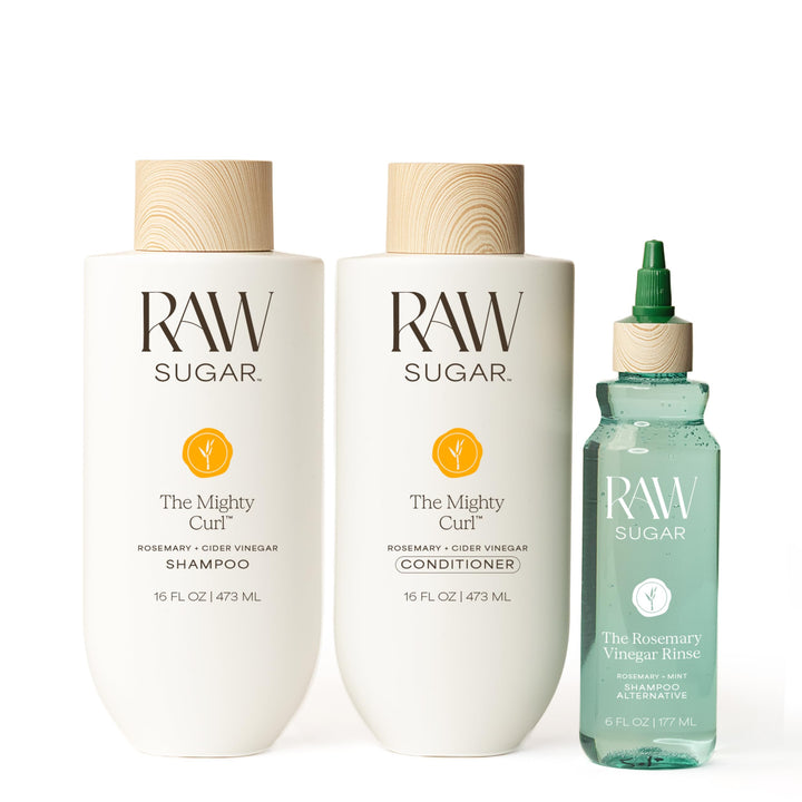 RAW SUGAR front packaging showing trio and clear product benefits