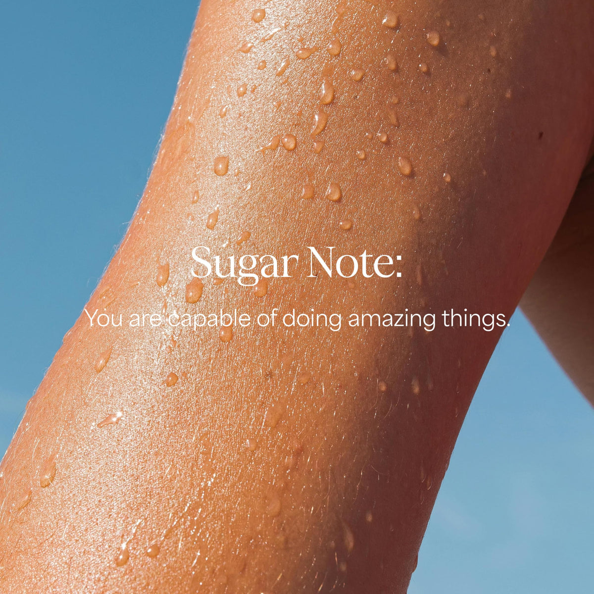 RAW SUGAR bottle placed on shower shelf in lifestyle setting to inspire daily routine