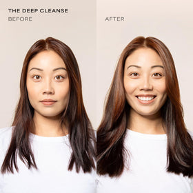 RAW SUGAR shampoo foam with charcoal and matcha illustrating clarifying action