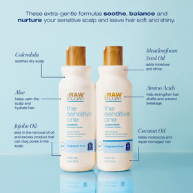 RAW SUGAR shampoo texture close-up showing creamy lather for gentle cleansing