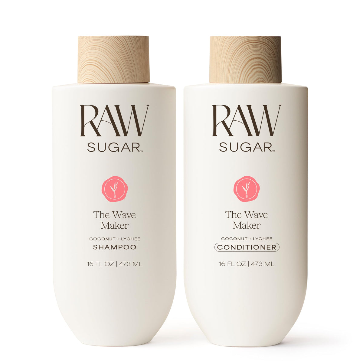 RAW SUGAR front packaging of Wave Maker duo showcasing volume-enhancing benefits