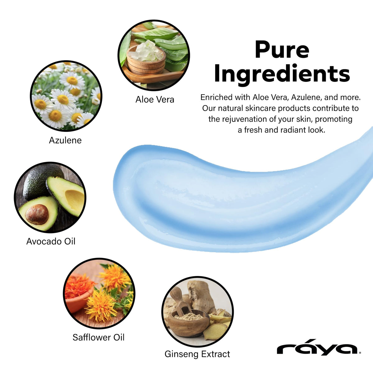 Raya texture close-up of cream showing lightweight consistency and easy absorption