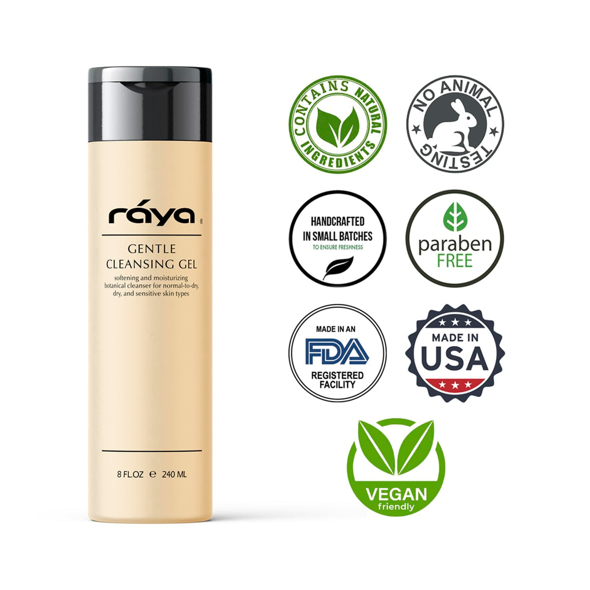 Raya bottle beside sink illustrating everyday skincare routine
