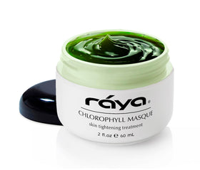 Raya chlorophyll masque front packaging showing clean design and firming benefits