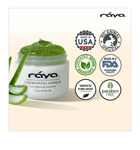 Raya chlorophyll masque aloe closeup showing natural soothing ingredient for calm skin