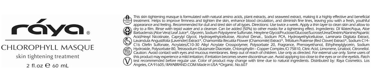Raya chlorophyll masque on bathroom shelf in lifestyle scene promising spa-like routine