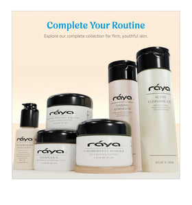 Raya chlorophyll masque next to hand for size and scale illustrating easy-at-home use