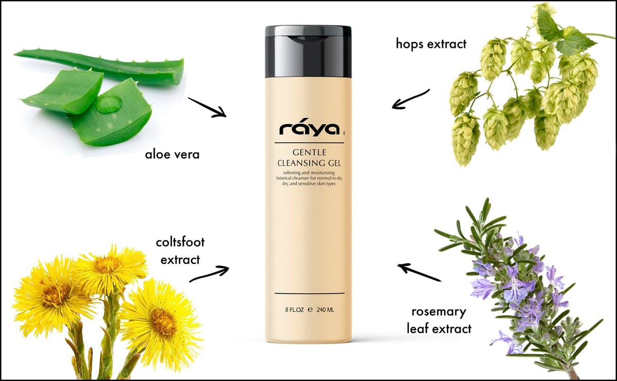 Raya label and pump detail showing ingredients and use