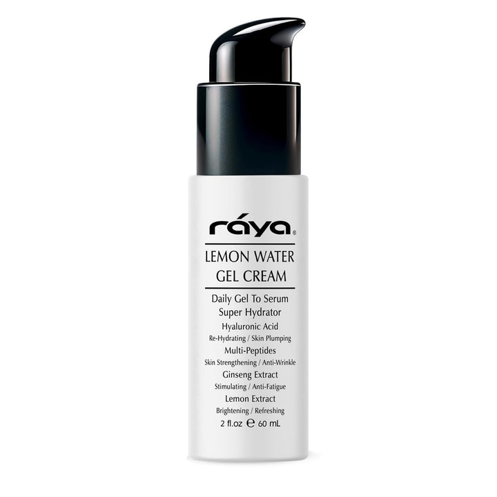 Raya front packaging of Lemon Water Gel Cream showing brand and lightweight design for hydration