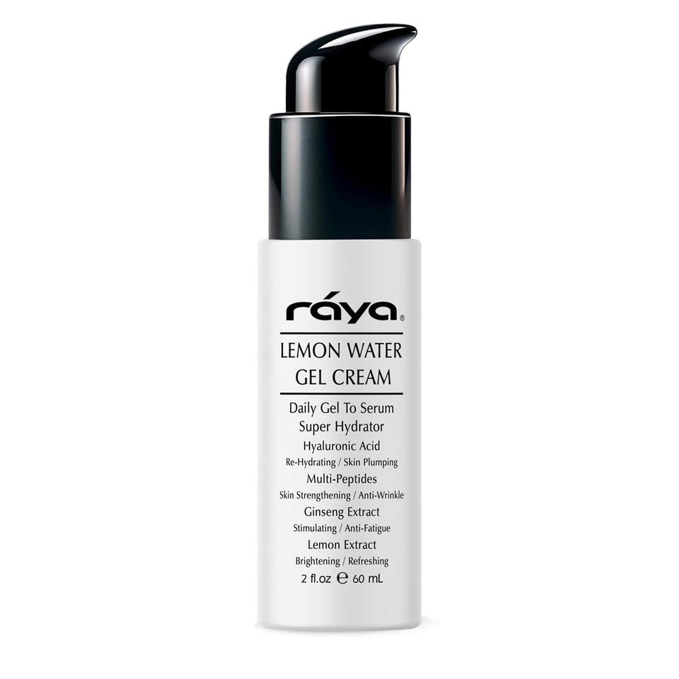 Raya front packaging of Lemon Water Gel Cream showing brand and lightweight design for hydration