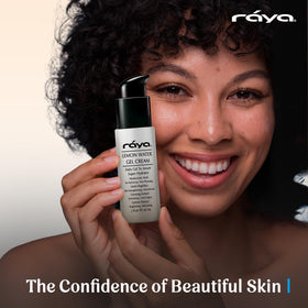 Raya product on bedside table within nighttime routine suggesting overnight skin nourishment