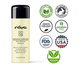 Raya product next to hand showing jar size and travel-friendly benefit