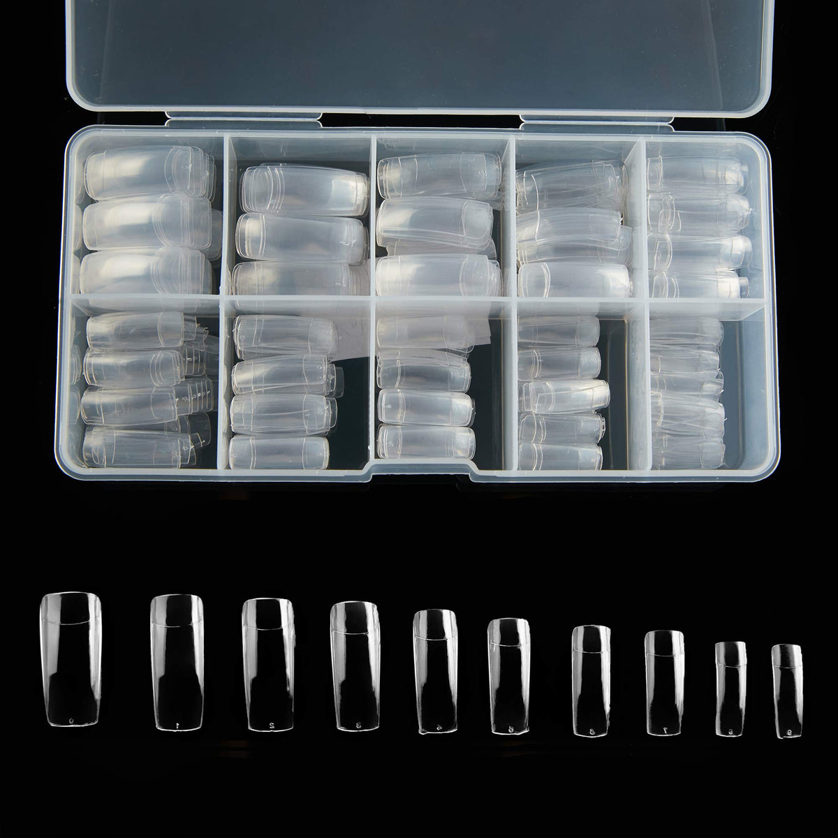 RayanWay clear and natural tips display offering versatile bases for nail designs