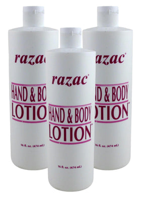 Razac front packaging showing three 16oz bottles and quick identification benefit
