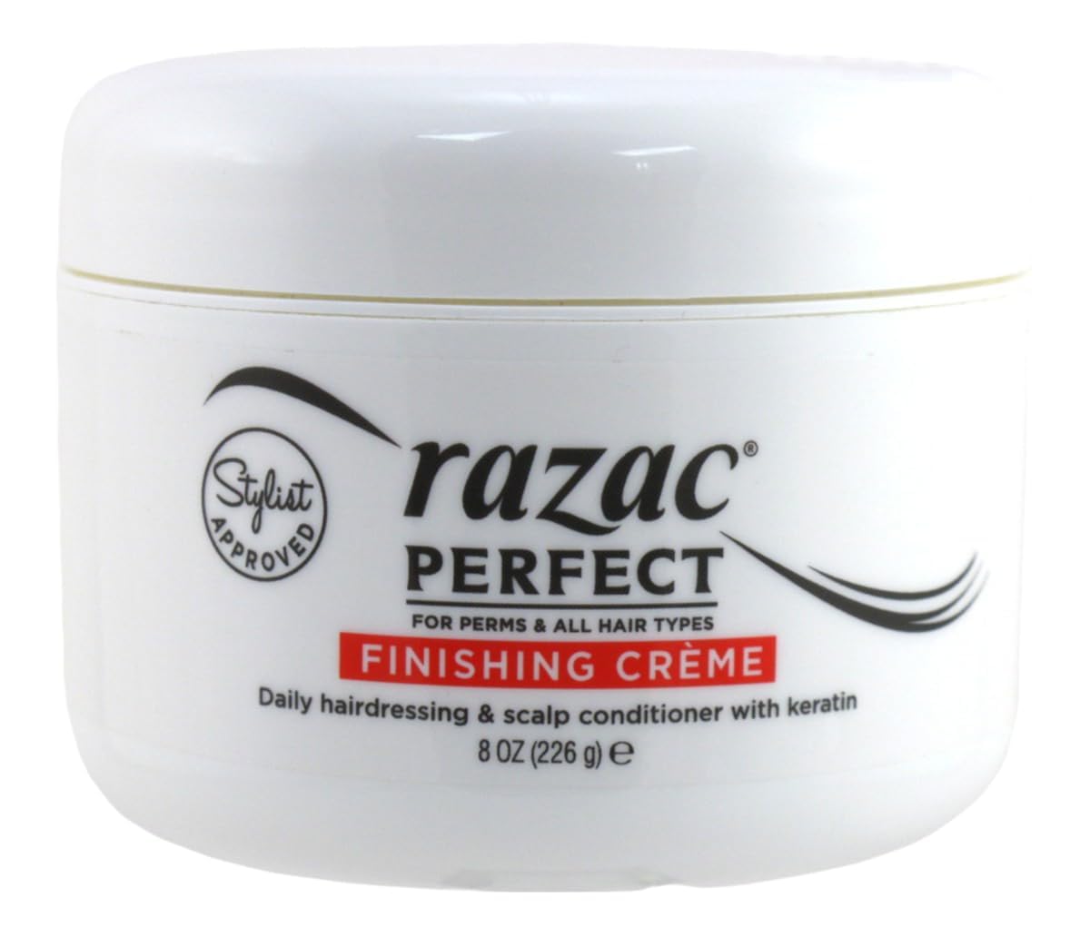 Razac finishing creme front packaging showing 8 ounce tube and benefits